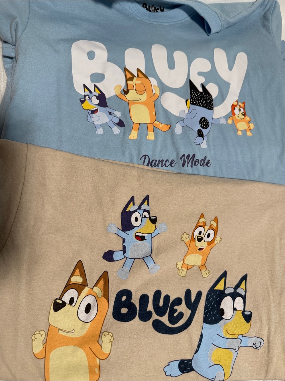 Bluey Graphic Tee Set - Blue & Beige